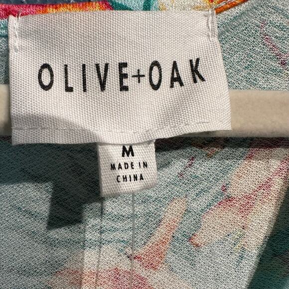 NWT Olive + Oak Size Medium Boho Cottage Maxi Dress Mint Green Floral Knit Comfy - Picture 3 of 9